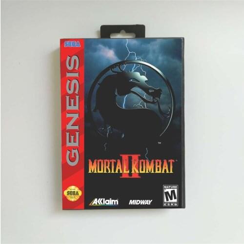 Mortal Kombat II 2 - USA Cover With Retail Box 16 Bit MD Game Card for Sega Megadrive Genesis Video Game Console