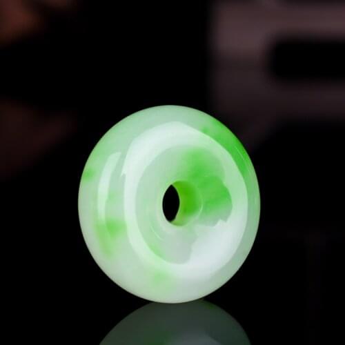 Natural Myanmar jade Hand-Carved green jade pendant necklace women round jade necklaces pendants jadeite jade jewelry