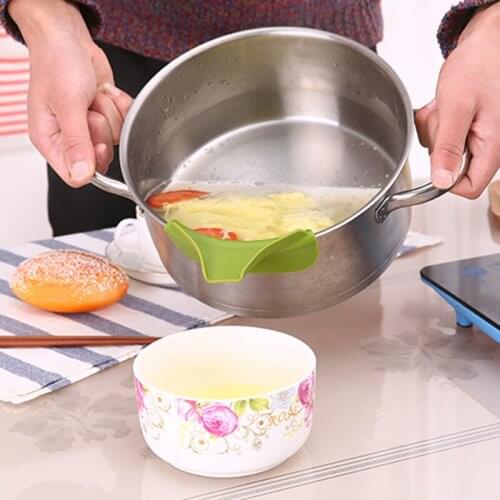 Anti-spill Silicone Soup Funnel Water Deflector Tools Easy Useful Pots Pans Bowls Jars Funnel Eco-Friendly Kitchen Accessories