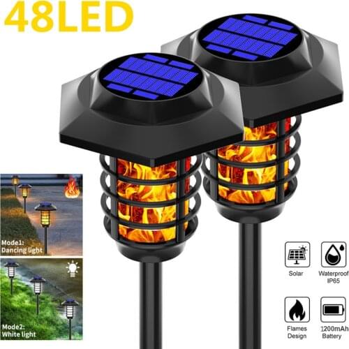 Solar Outdoor LED Light Torch Flame Flickering Lantern Waterproof Solar Powered Garden Lamp Yard Lawn Pathway Landscape Decor