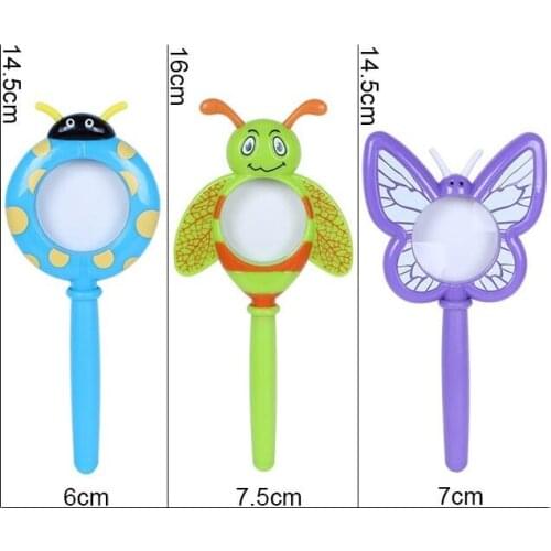 Cartoon Insect Shape Magnifying Glass Outdoor Exploration Learning Kids Children Educational Toys Magnifier Ladybug Butterfly