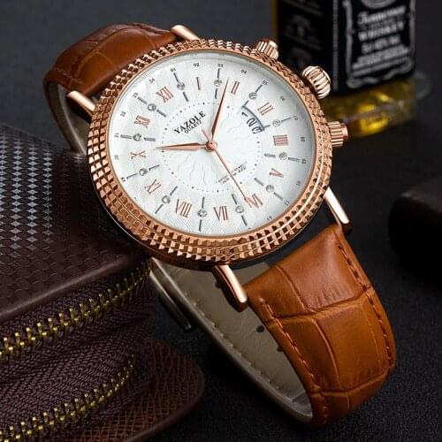 Men's Watch With Leather Strap YAZOLE China