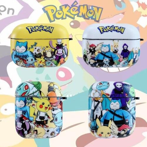 Pokemon Pikachu Protective Shell for AirPods 1/2-Pro3 Generation Wireless Bluetooth Headset Protective Cover Shell Birthday Gift