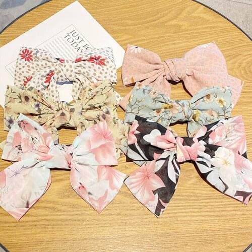 2020 New Style Big Bow HairClip Womens Flower Polka Dot Headdress Hair Accessories Pink Headwear for Girls Barrette