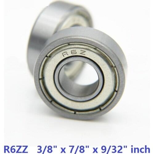 100pcs/lot R6ZZ R6 ZZ 2Z Metal shielded ball bearing 3/8" x 7/8" x 9/32" inch Deep Groove Ball bearing 9.525x22.225x7.142 mm