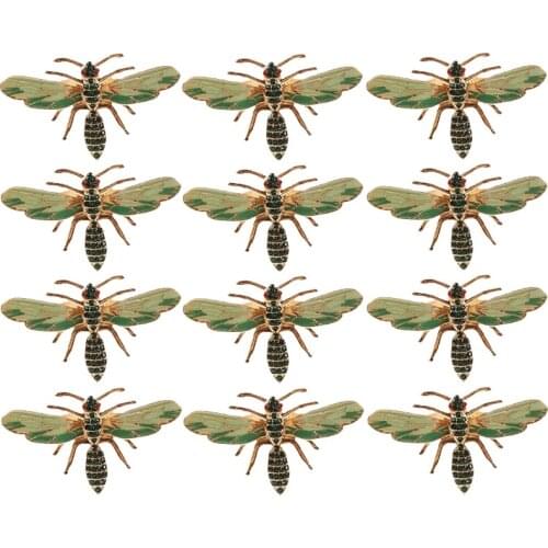 12Pcs Dragonfly Napkin Buckle Napkin Ring Alloy Green Insect Dragonfly Drip Diamond Buckle Paper Towels Napkin Holder