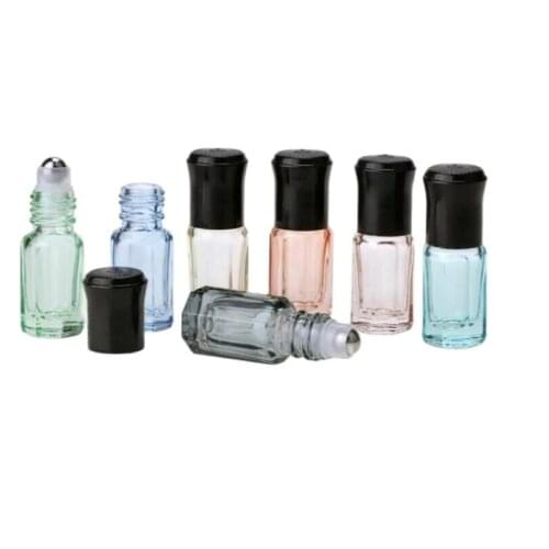 3ml Clear Glass Roll On Bottle Sample Test Essential Oil Vials With Roller Glass Ball Portable Travel Perfume Bottle