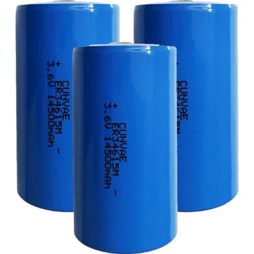 3PCS ER34615M battery ER34615 34615M 34615 3.6V 14500mah capacity PLC D Size lithium batteries Lithium and pillar type batteries
