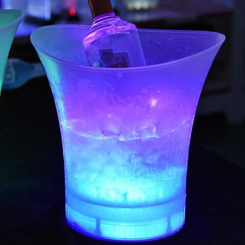 5L Colorful LED Glowing Ice Bucket KTV Bars Wine Champagne Beer Cooler Barware Party Supplies