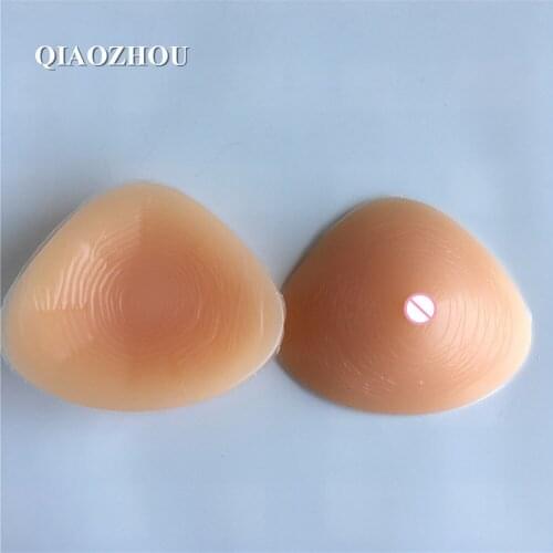 700g triangle soft realistic fake breast prosthesis high quality silicone form boobs for mastectomy crossdress 34c 36c 38b 40b
