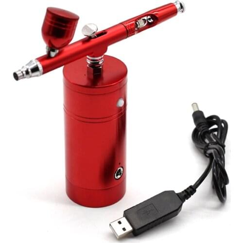 Airbrush Spray Paint Gun Air Compressor Drawing Tool For Art Painting Tattoo Craft Cake Air Brush Paint Sprayers 0.3mm With USB
