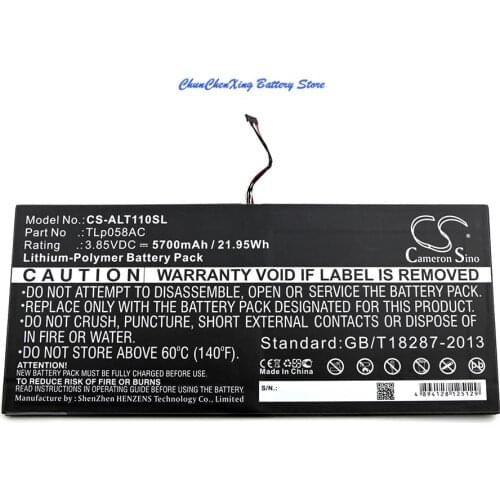 Cameron Sino 5700mAh Battery TLp058AC for Alcatel One Touch Plus 10", OT-8085