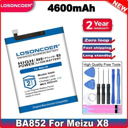 LOSONCOER BA852 Replacement Battery 4300mAh For Meizu X8 Smartphone Mobile Phone Batteries