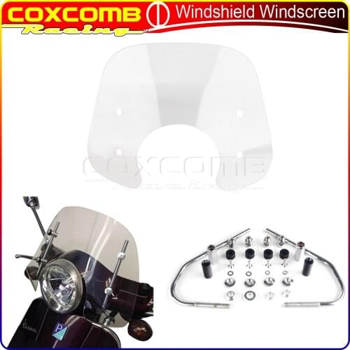 Motorcycle Accessories Windshiled Windscreen with Bracket Wind Shield Deflector For Piaggio Vespa GTS 250 300 2019-2021