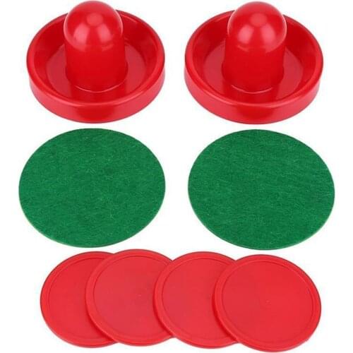 Air Hockey Accessories 76mm Goalies & 52mm Puck Felt Pusher Table entertaining games Adult toys mallet K2U8