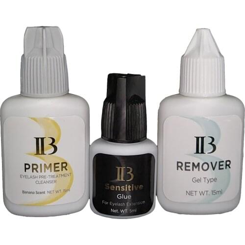Free Shipping IB Sensitive Glue lash primer remover lash set for Eyelash Extensions Individual Eyelash Extension Kit Korea glue