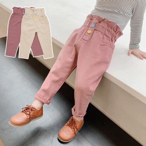Girl Pants Solid Color Girl Pants Children Spring Autumn Childrens Sweatpants Casual Style Kids Clothing