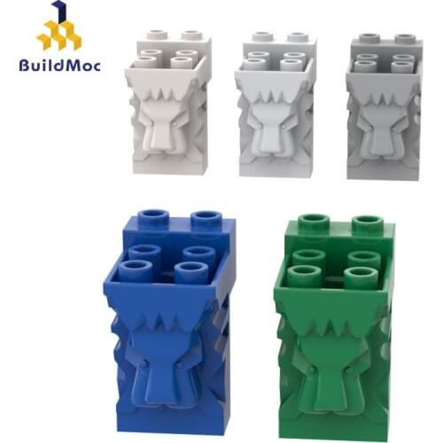 BuildMOC 30274 Lion face decorative brick For Building Blocks Parts DIY Construction Educational Cre