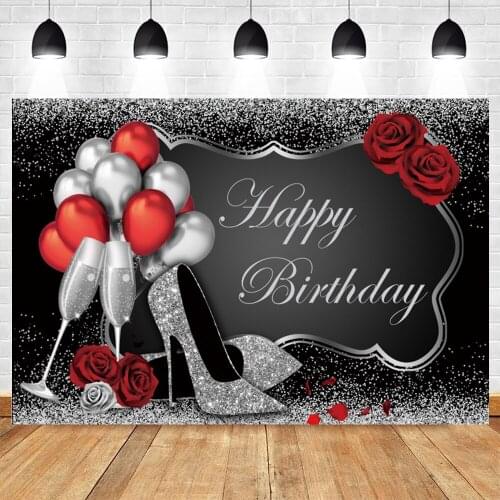 Yeele Adult Birthday Backdrop Photography Glitter Balloon Photocall Portrait Party Decor Background Photographic Photo Studio