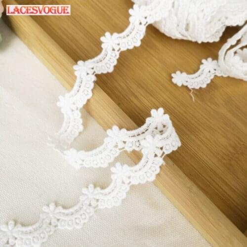 19 yards/lot 2cmCotton embroidery Lace trim Patchwork Needlework sewing accessories Clothes edge decoration Garment material 516