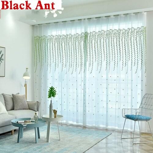 Willow Yarn Mesh Curtain Garden Marriage Room Window Sheer Fabric Kitchen Tulle Curtain Custom Made Balcony T&438#30