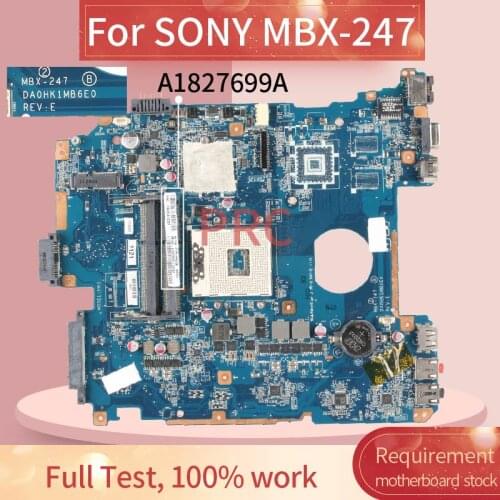 A1827699A For SONY MBX-247 Notebook Mainboard DA0HK1MB6E0 HM65 DDR3 Laptop motherboard
