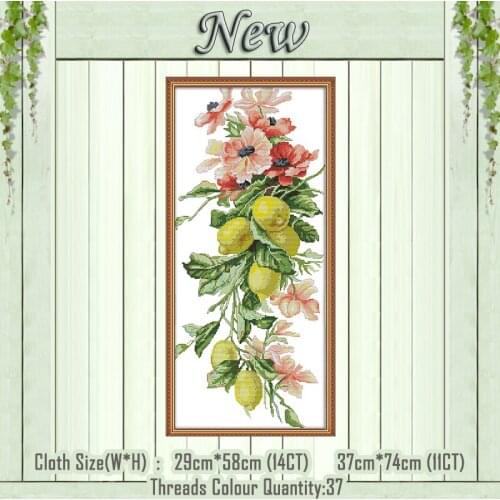 Countless rich fruits flowers paintings Counted printed on canvas DMC 14CT 11CT DIY Cross Stitch Needlework kits Embroidery Sets