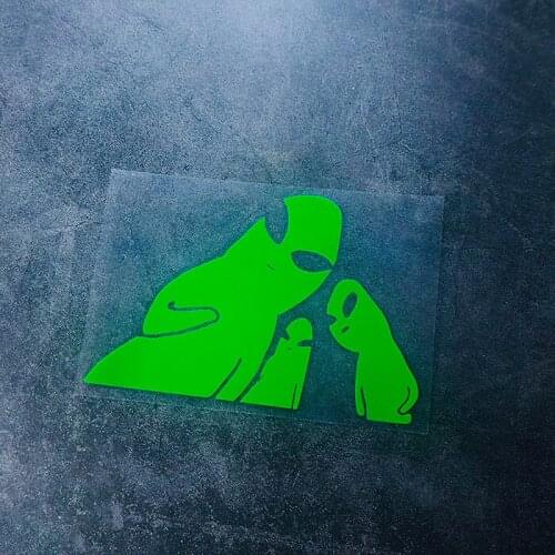 Car Styling Stickers Funny Alien ET Automobile Body Window Tail Decal Fluorescent Green