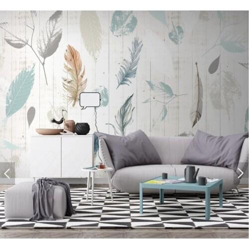 Feather Wood Background Wallpaper Wall Mural 3D Photo Wall Paper Roll Living Room Bedroom TV Background Wall Covering Paper Roll