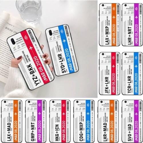 Personalised Plane Ticket Phone Case For Vivo Y91c Y17 Y51 Y67 Y55 Y7s Y81S Y19 V17 vivos5