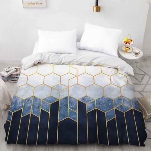 1 Pcs Nordic Geometric Plaid Gilt Duvet Cover 240x220 King Size Printing NO Pillowcases And NO Sheets Home Textiles Comforter