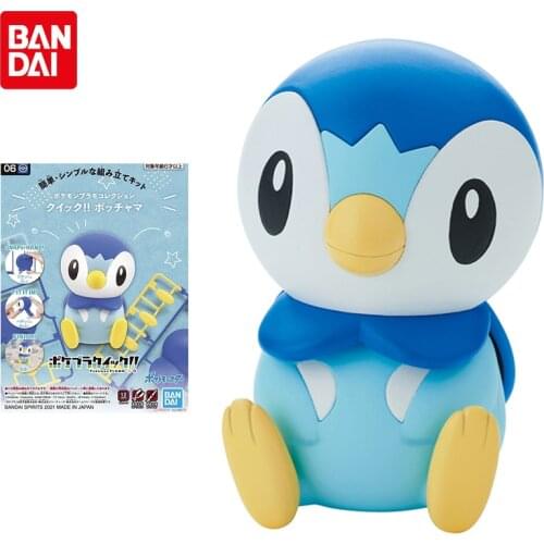 Bandai Pokemon Assembly Model Piplup Penguin Anime Figure Peripheral Collection Ornaments Children Toys