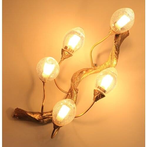 Modern Luxury Copper Wall Lamp Villa Living Room Luxury Crystal Wall Light Creative Corridor Light Bedroom Bedside Vanity Lights