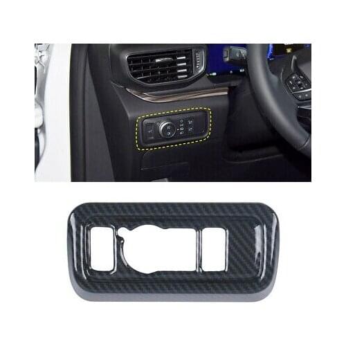 Carbon Fiber Inner Head Light Switch Button Cover Trim For Ford Explorer 2020