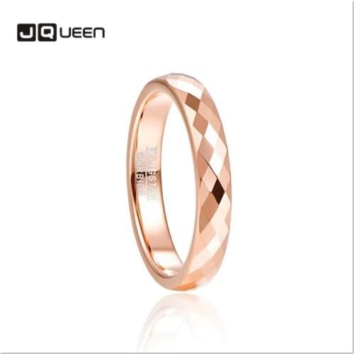 2019 Tungsten Carbide Ring 4mm Width Hammered Rose Gold Color Wedding Band for Women Bijoux