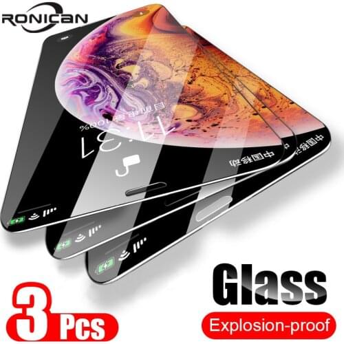 3 Pack Protective Glass on the For iPhone 7 8 6 6s Plus 5 5S SE Tempered Glass For iPhone X XS Max XR Screen Protector Film Case