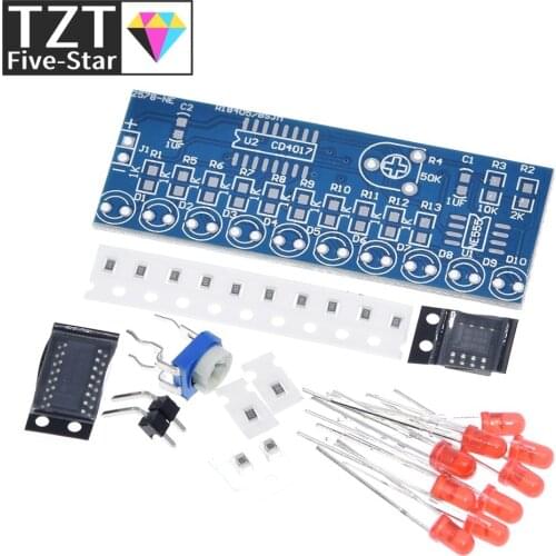 TZT NE555+CD4017 Running LED Flow LED Light Electronic Production Suite DIY Kit