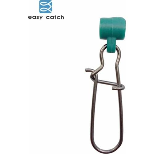 Easy Catch 10pcs Fishing Sinker Slip Clips Green Plastic Head Swivel With Nice Snap Fishing Weight Slides For Braid Fishing Line