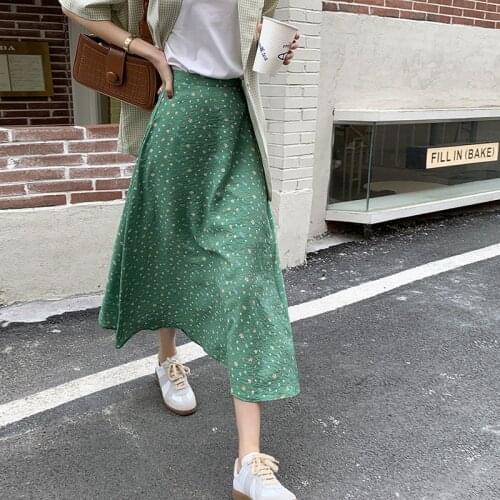 Womens Skirt Vintage Clothes Long Skirts White Harajuku Summer High Waist Streetwear 2021 Fashion flowy Spring Elastic Chiffon