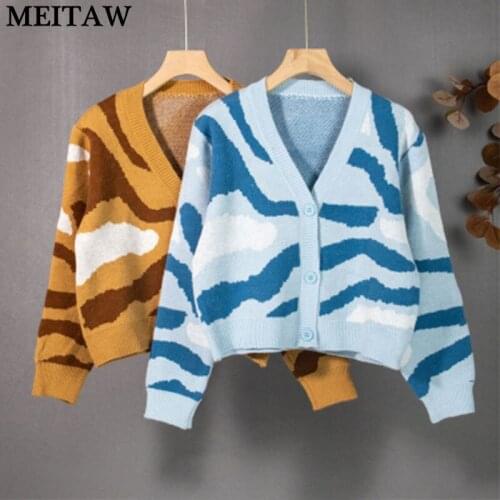 2021 Vintage Autumn Winter Women Knitted Cardigans Sweater Ladies Korean Harajuku Long Sleeve Embroidery Knitwear