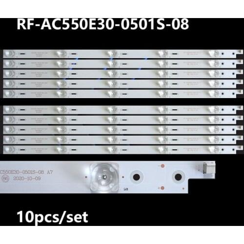544MM 1SET=10PCS LED Backlight Strip RF-AC550E30-0501S-08 CH55L58A DSBJ-WG 850148047 For 55Q3T 55Q5N 55D3C 55G6 55Q37 C550U15