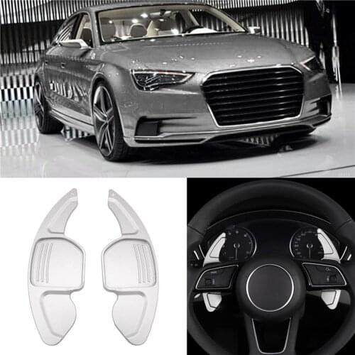 1Pair Car Paddle Shift Extensions Shifters for Audi A3 A4L A5 A6 A7 Silver