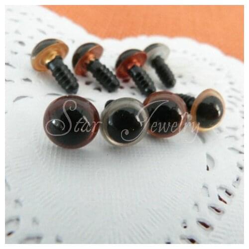 100pcs Four colors 10mm Round shape plastic toy eyes with washers