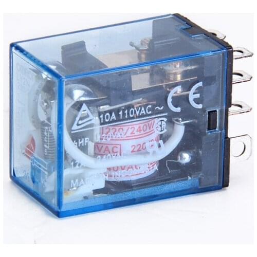 10A 240VAC/ 10A 28V DC Coil DPDT Electromagnetic Power Relay LY2NJ 8 Pins