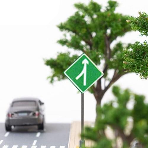 14pcs/set 1/87 Scale Model Mini Traffic Signs Building Sand Table Model Decor T3LA