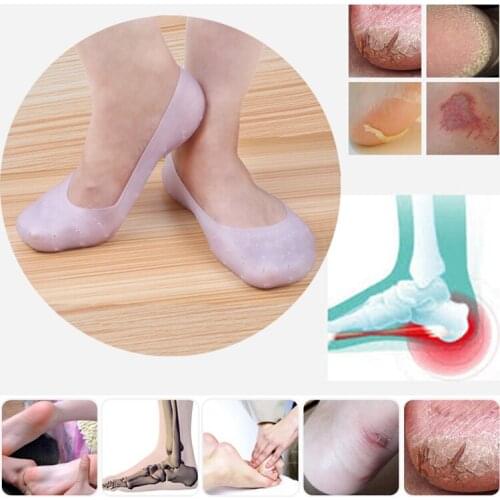 2 Pieces/pair Silicone Socks Repair Feet Calluses Cracking Foot Whitening and Moisturizer Silica Gel Insoles Relieve Foot Pain