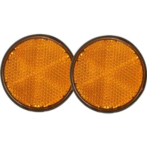 2 x 2inch Round Orange Reflectors Universal For Motorcycles ATV Bikes Dirt Bikes