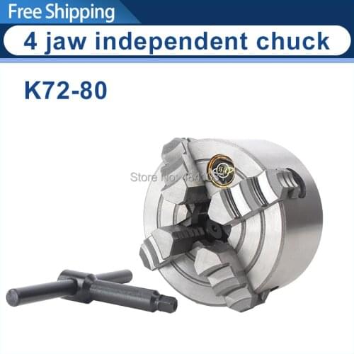 4-Jaw Independent Chuck/Global K72-80 4 jaw chuck/80MM lathe chuck/SIEG S/N:10010 C2/C3/CJ0618