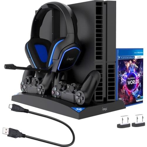 6-in-1 Charging Set PS4 Multi-Function Cooling Fan Universal Handle Contact Charging Set for PS4/Slim/Pro