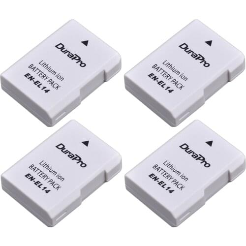 4pc EN-EL14 ENEL14 EN EL14 1200mAh Battery for Nikon D300 D5300 D5200 D5100 D3300 D3200 D3100 for COOLPIX P7100 P7200 P7700